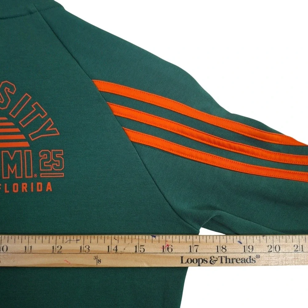 Adidas University of Miami Hurricanes Track Jacket Green Orange Womens XS Zip